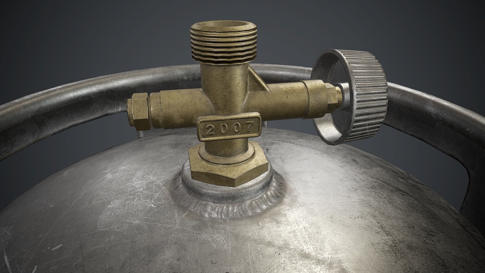 Portable LPG Gas Tank 1 PBR Game Ready Low-poly 3D model_14