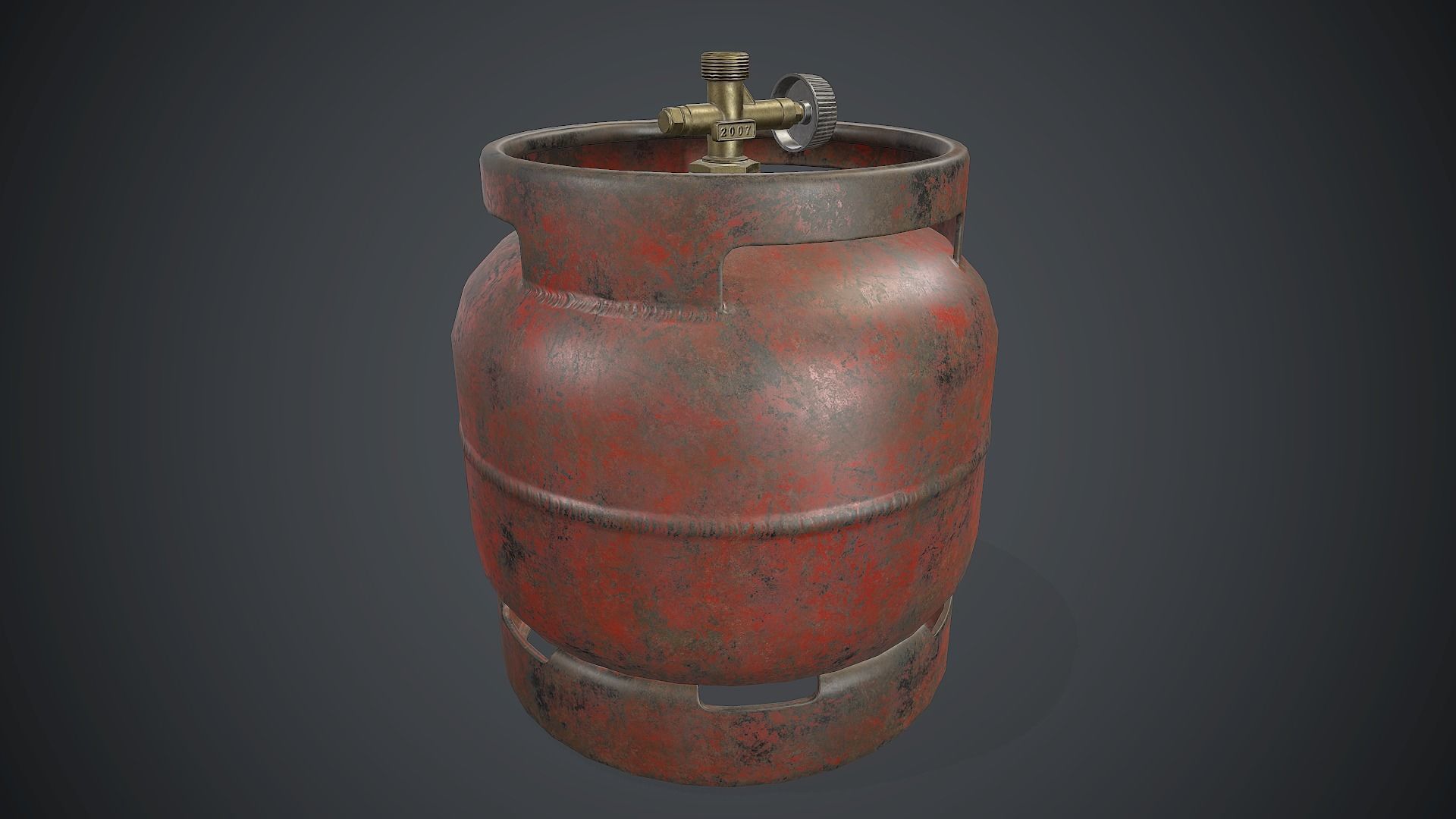 Portable LPG Gas Tank 1 PBR Game Ready Low-poly 3D model_7