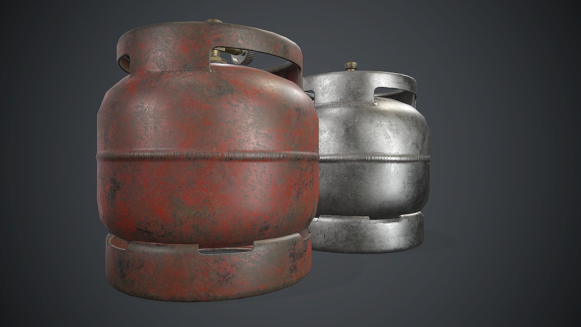 Portable LPG Gas Tank 1 PBR Game Ready Low-poly 3D model_6
