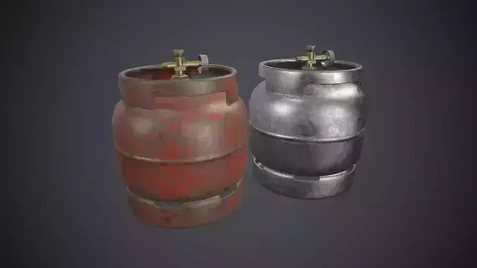 Portable LPG Gas Tank 1 PBR Game Ready Low-poly 3D model