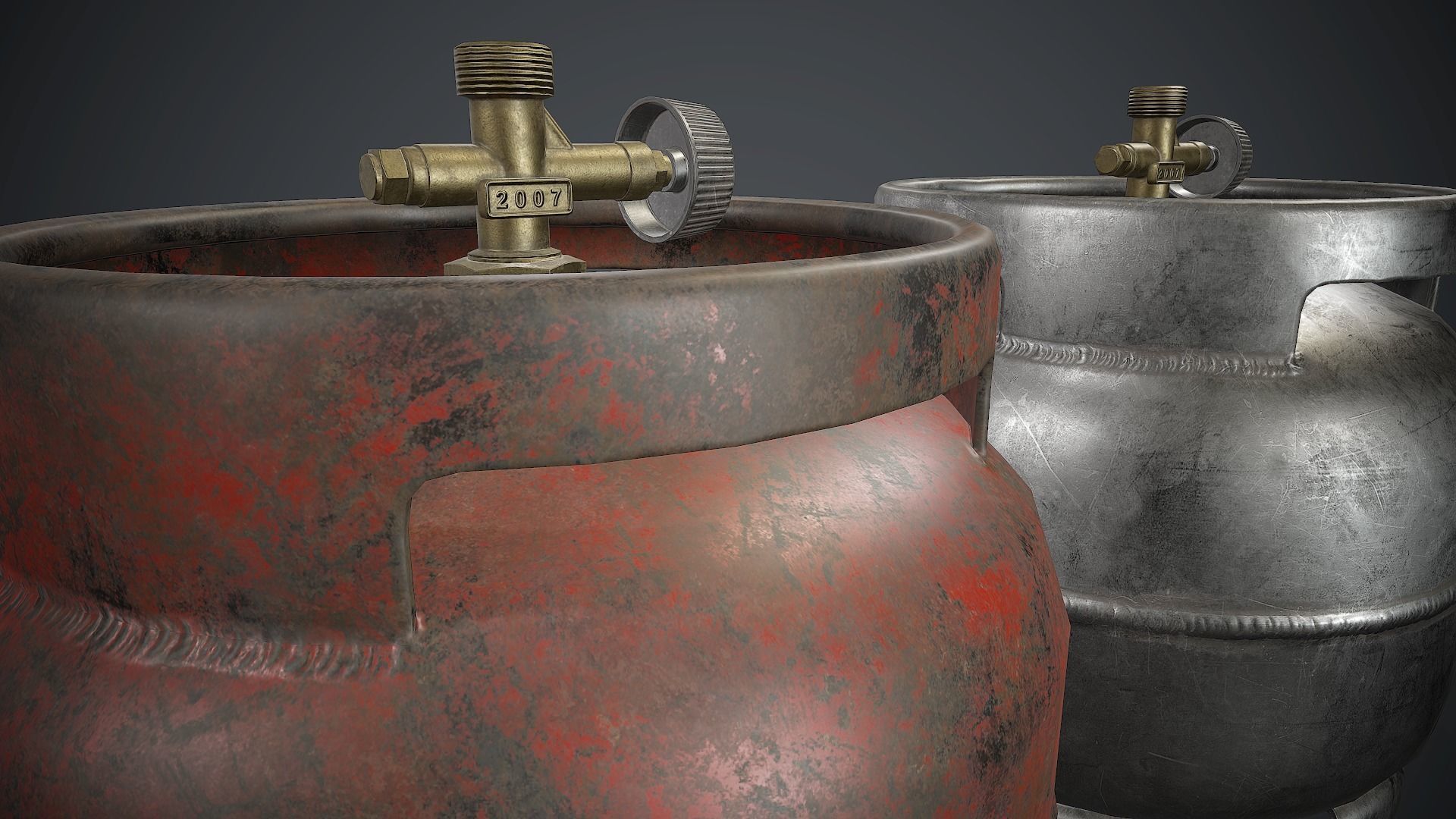 Portable LPG Gas Tank 1 PBR Game Ready Low-poly 3D model_2