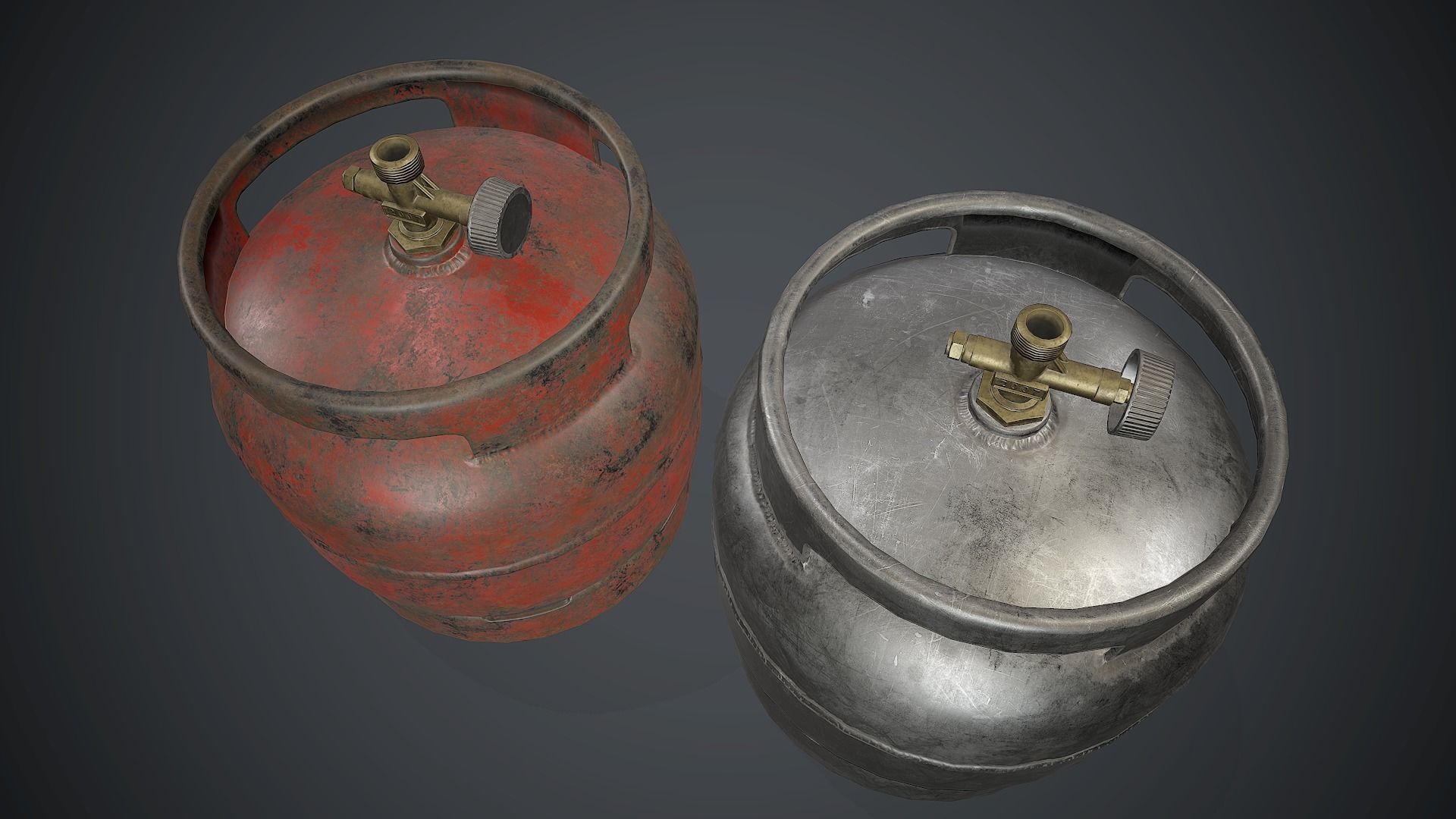 Portable LPG Gas Tank 1 PBR Game Ready Low-poly 3D model_4