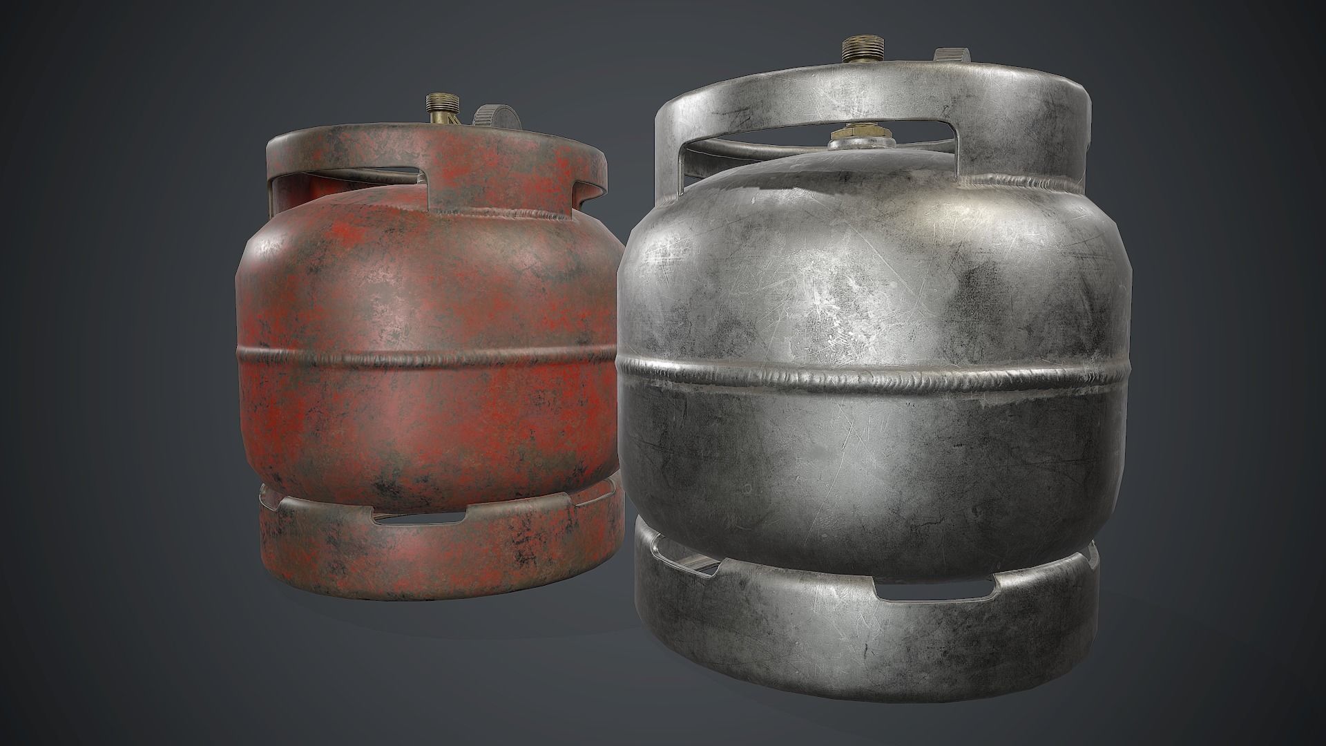 Portable LPG Gas Tank 1 PBR Game Ready Low-poly 3D model_3
