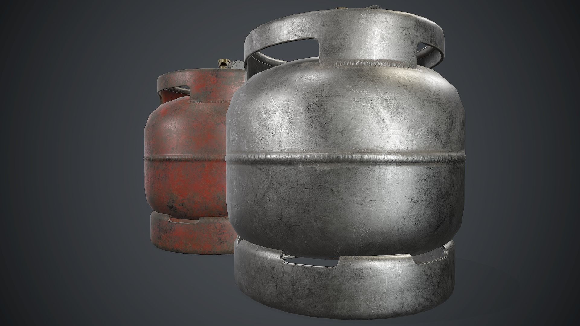 Portable LPG Gas Tank 1 PBR Game Ready Low-poly 3D model_5