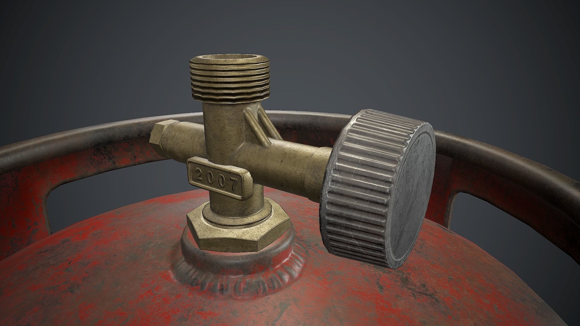Portable LPG Gas Tank 1 PBR Game Ready Low-poly 3D model_9