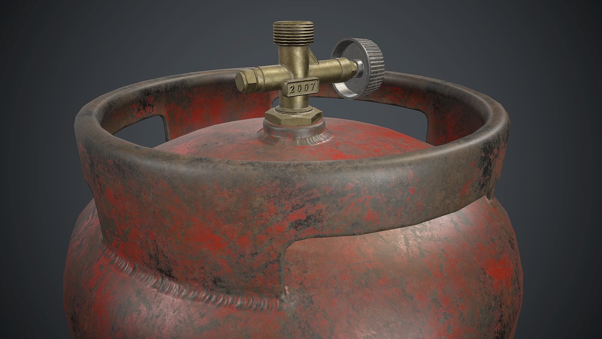 Portable LPG Gas Tank 1 PBR Game Ready Low-poly 3D model_8