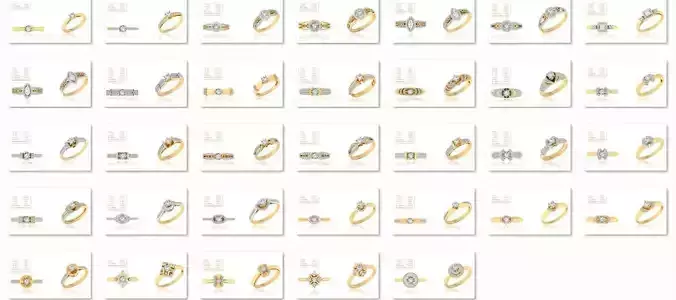 33 Solitaire ring Bulk 3dm stl render detail 3D print model 3D print model