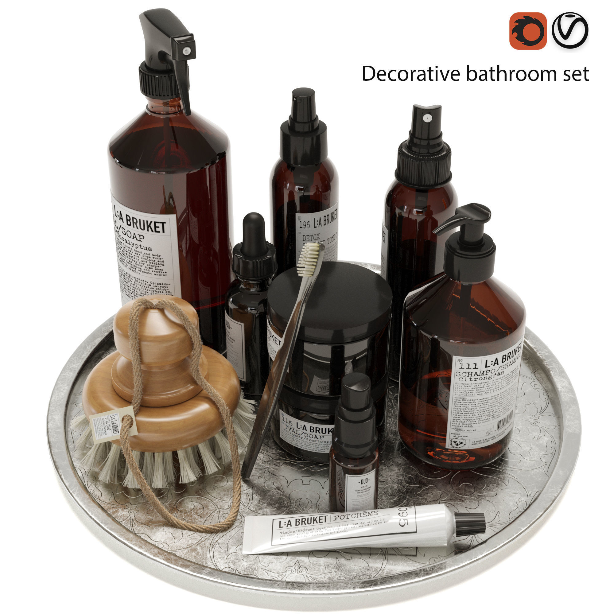 Decorative bathroom set 3D model_1