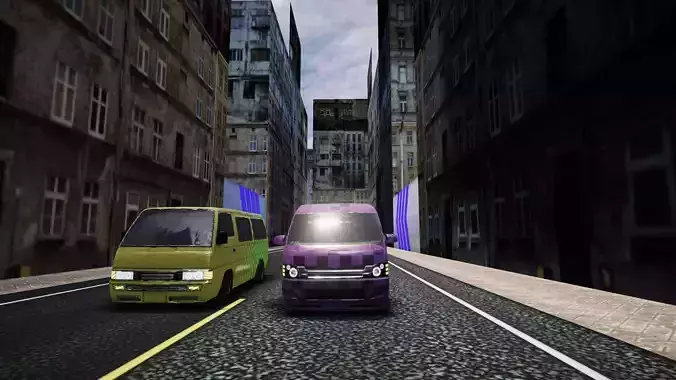 Low poly city racetrack environment Free low-poly 3D model