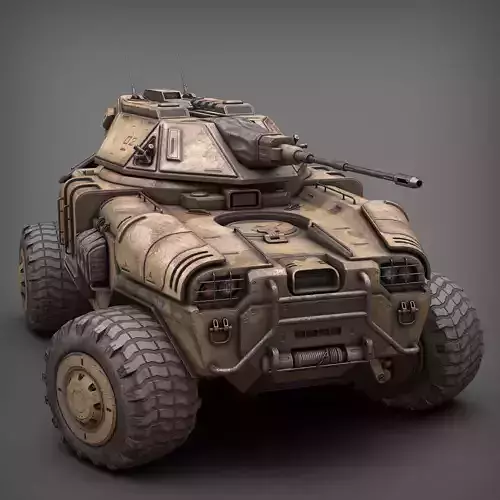 Sci Fi APC low poly desert