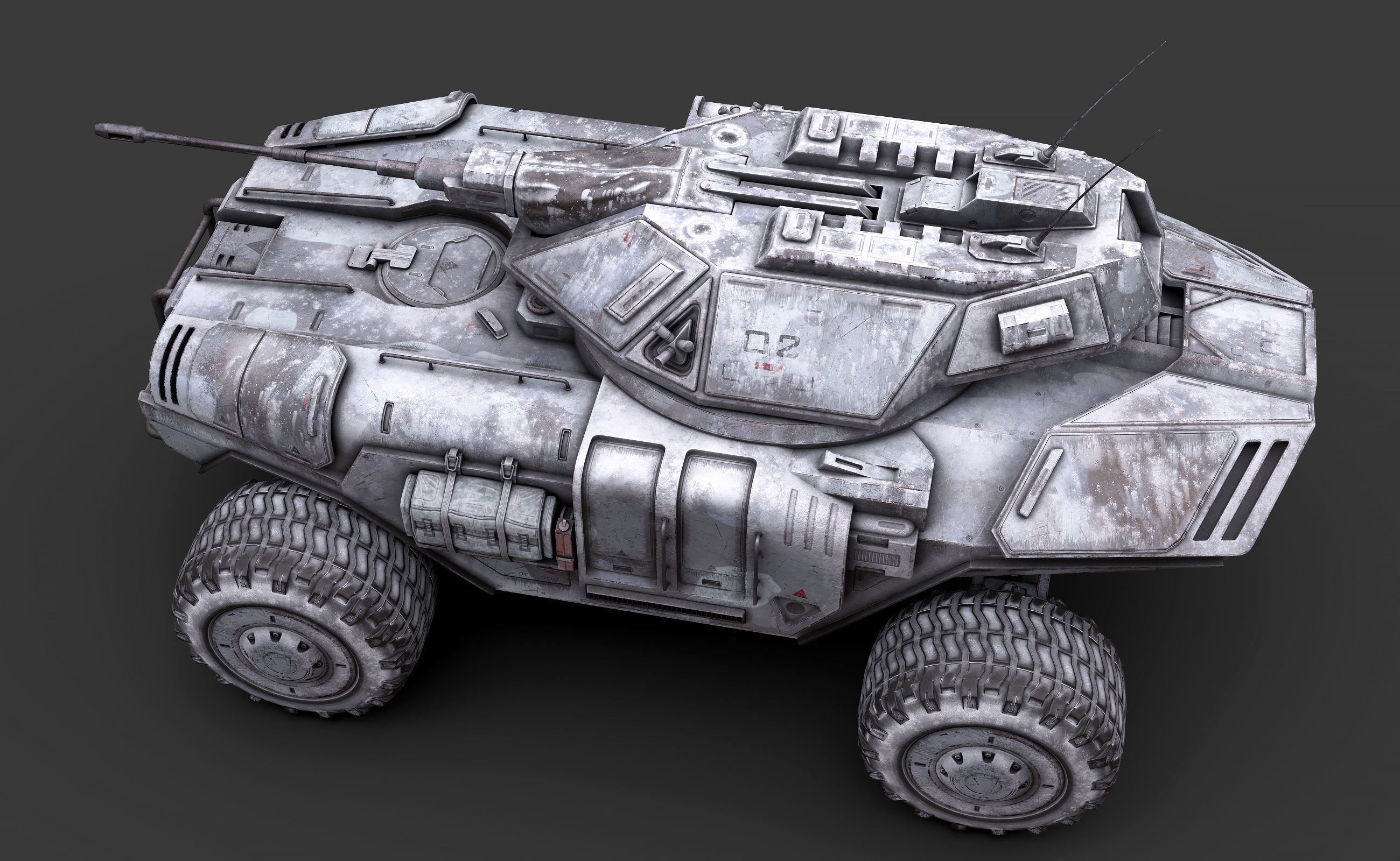 Sci Fi APC low poly snow Low-poly 3D model_3