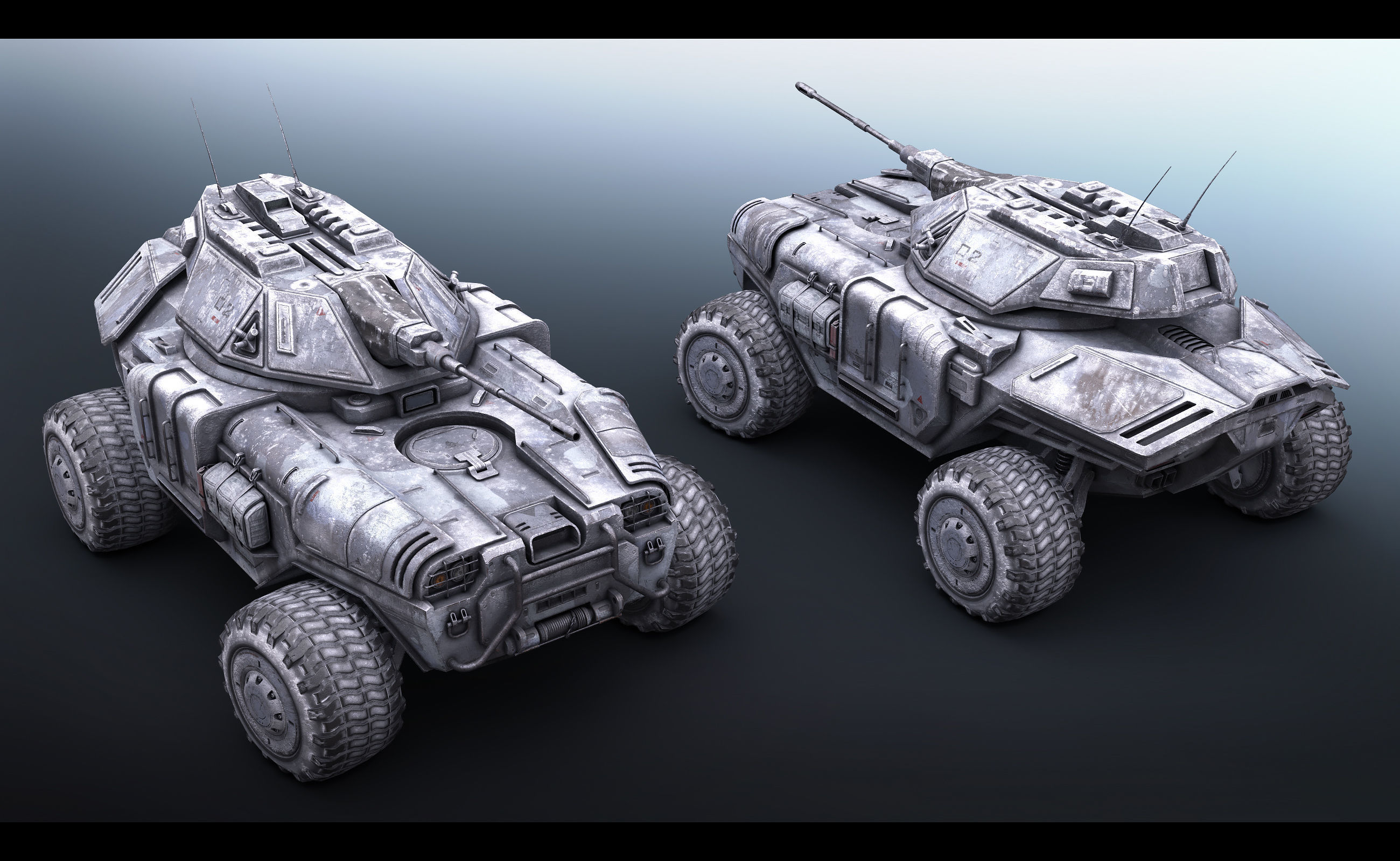 Sci Fi APC low poly snow Low-poly 3D model_4