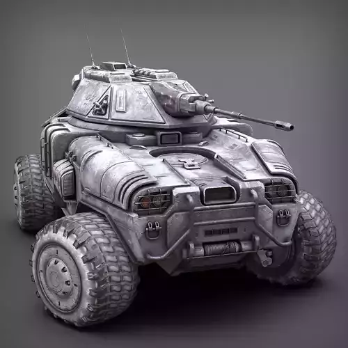 Sci Fi APC low poly snow