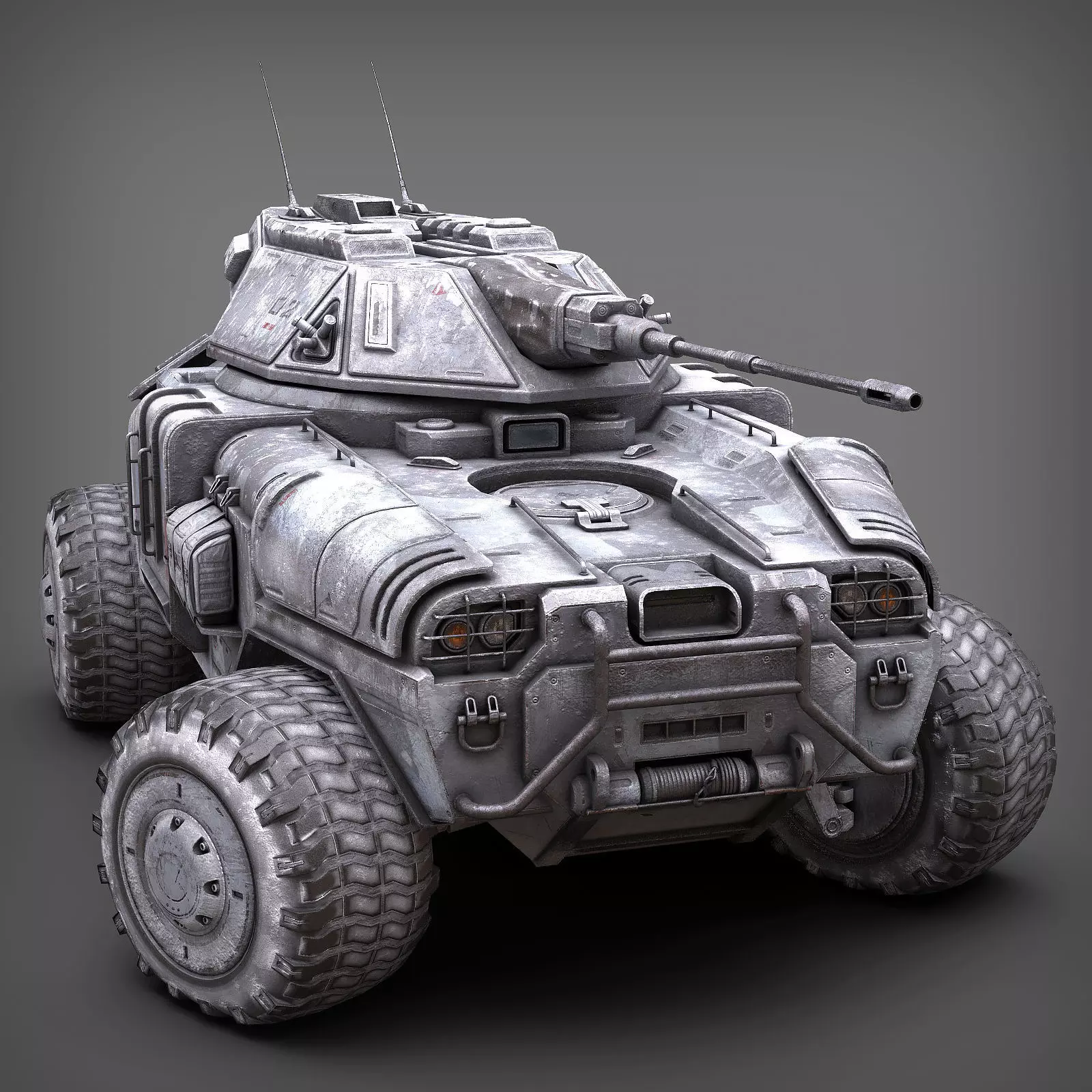 Sci Fi APC low poly snow Low-poly 3D model_0