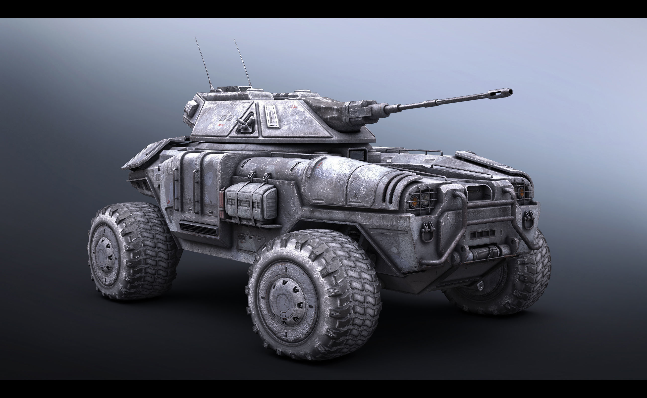 Sci Fi APC low poly snow Low-poly 3D model_5