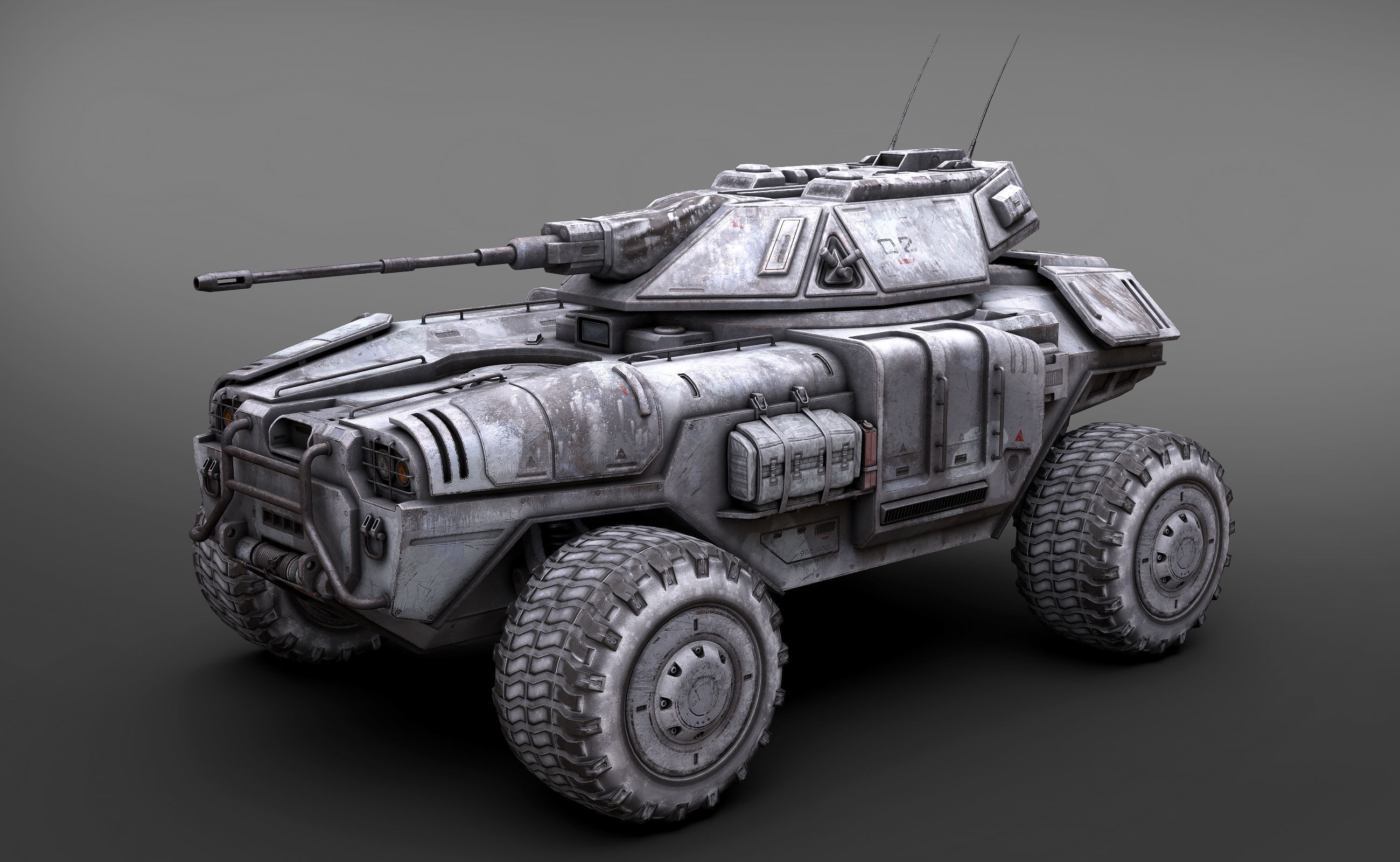 Sci Fi APC low poly snow Low-poly 3D model_1