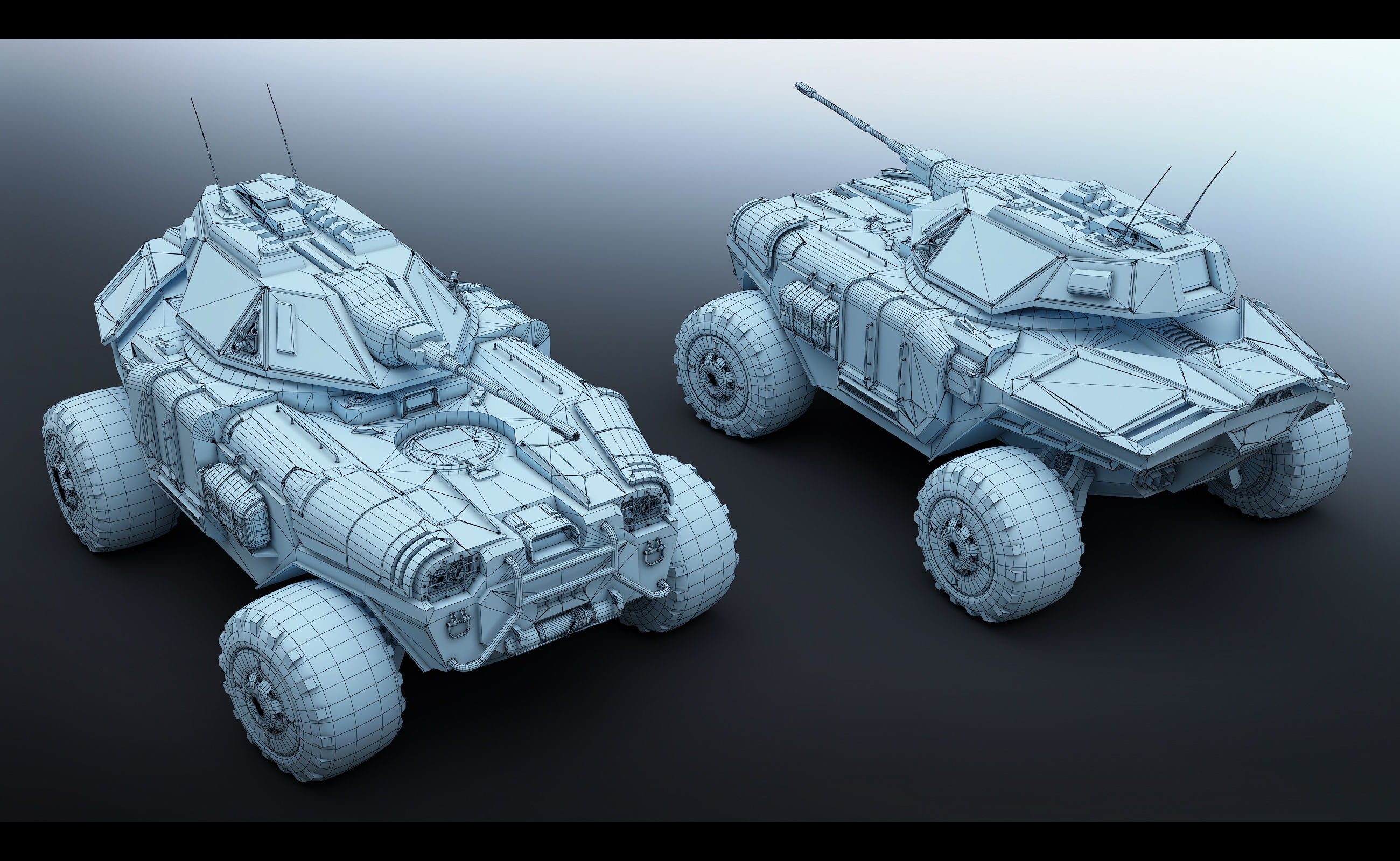 Sci Fi APC low poly snow Low-poly 3D model_8