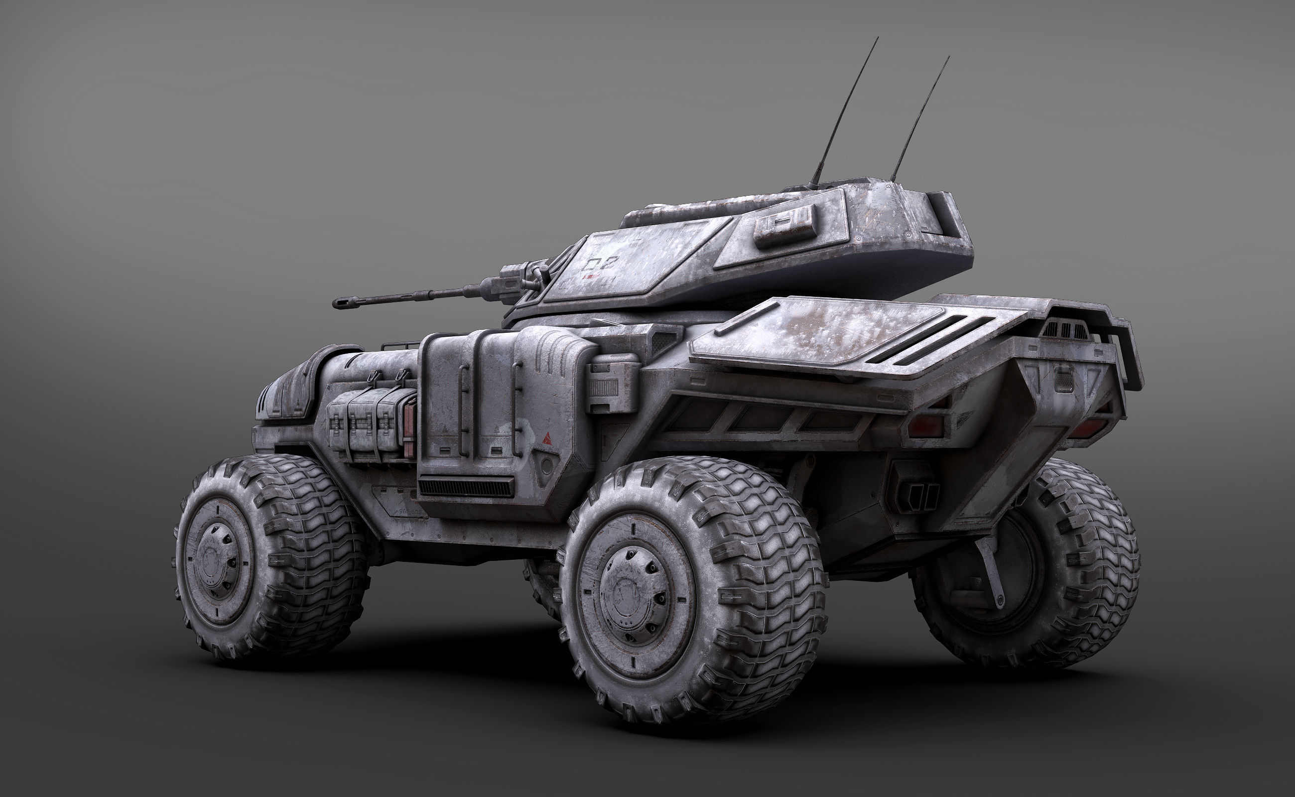 Sci Fi APC low poly snow Low-poly 3D model_2