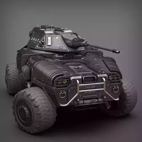 Sci Fi APC low poly police