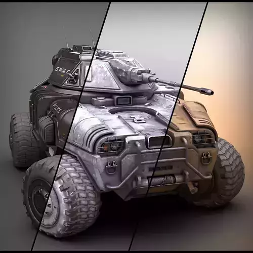 Sci Fi APC low poly set