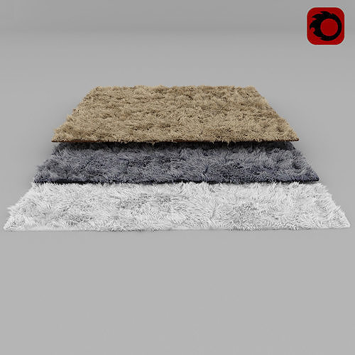 carpet three shaggy rugs 3D model