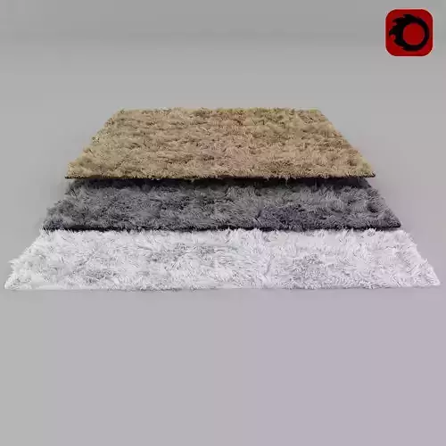 carpet three shaggy rugs 3D model