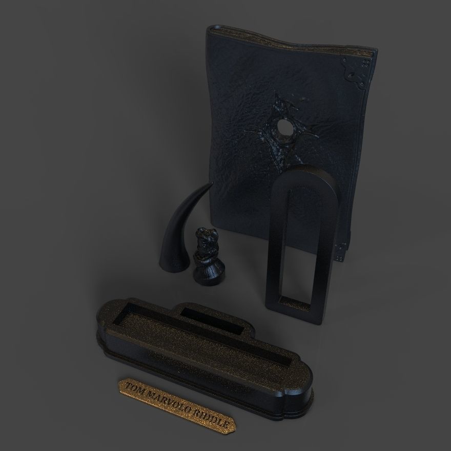 Tom Riddle Diary and The Basilisk Fang - Harry Potter 3D print model_12