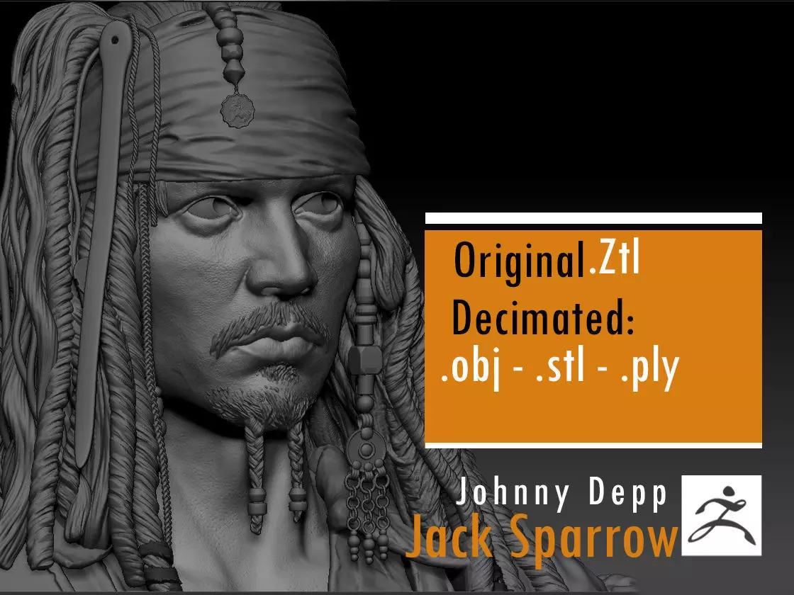 Jack Sparrow 3D print model_0