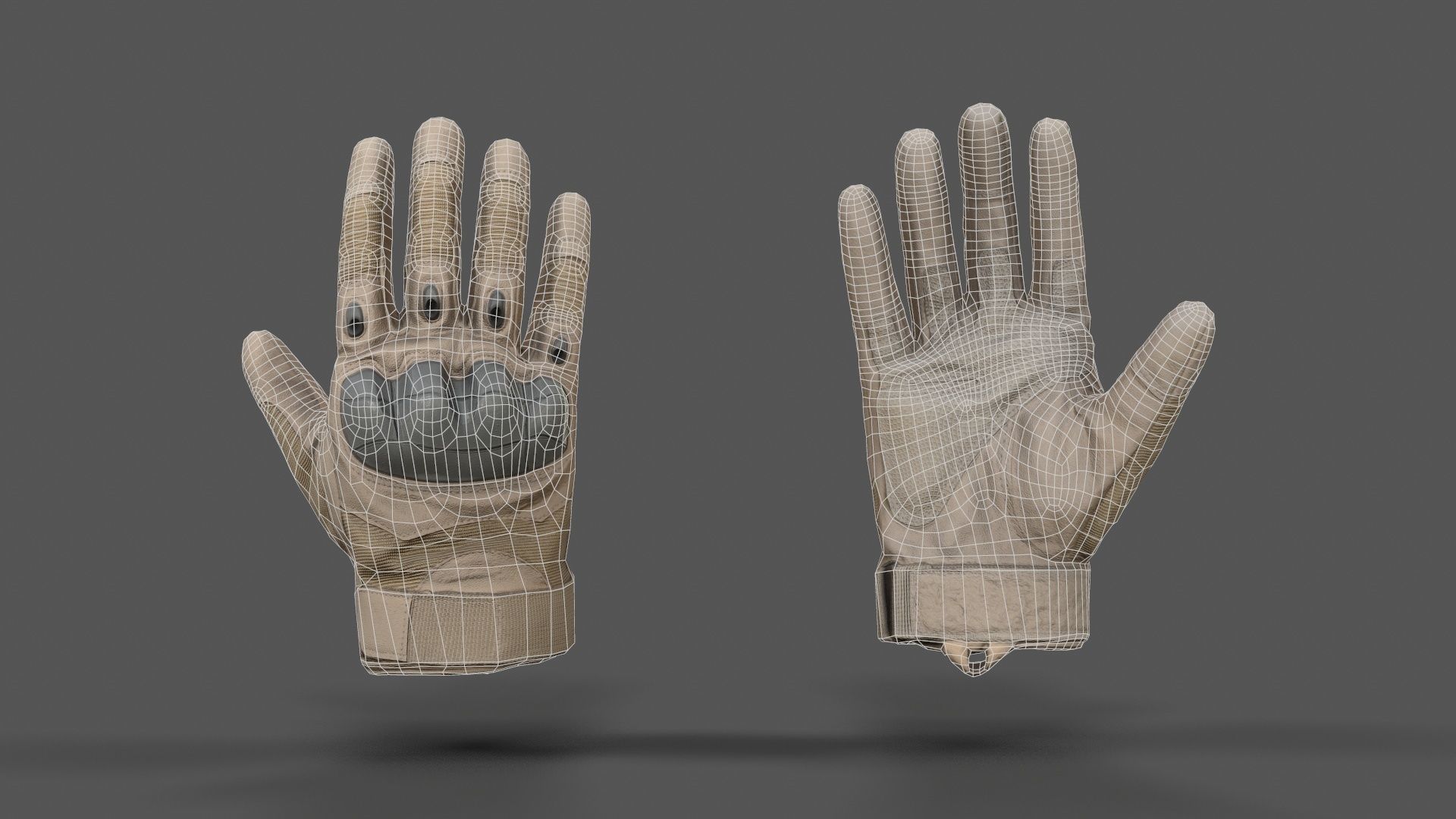 VR Hands - Combat Glove Low-poly 3D model_8