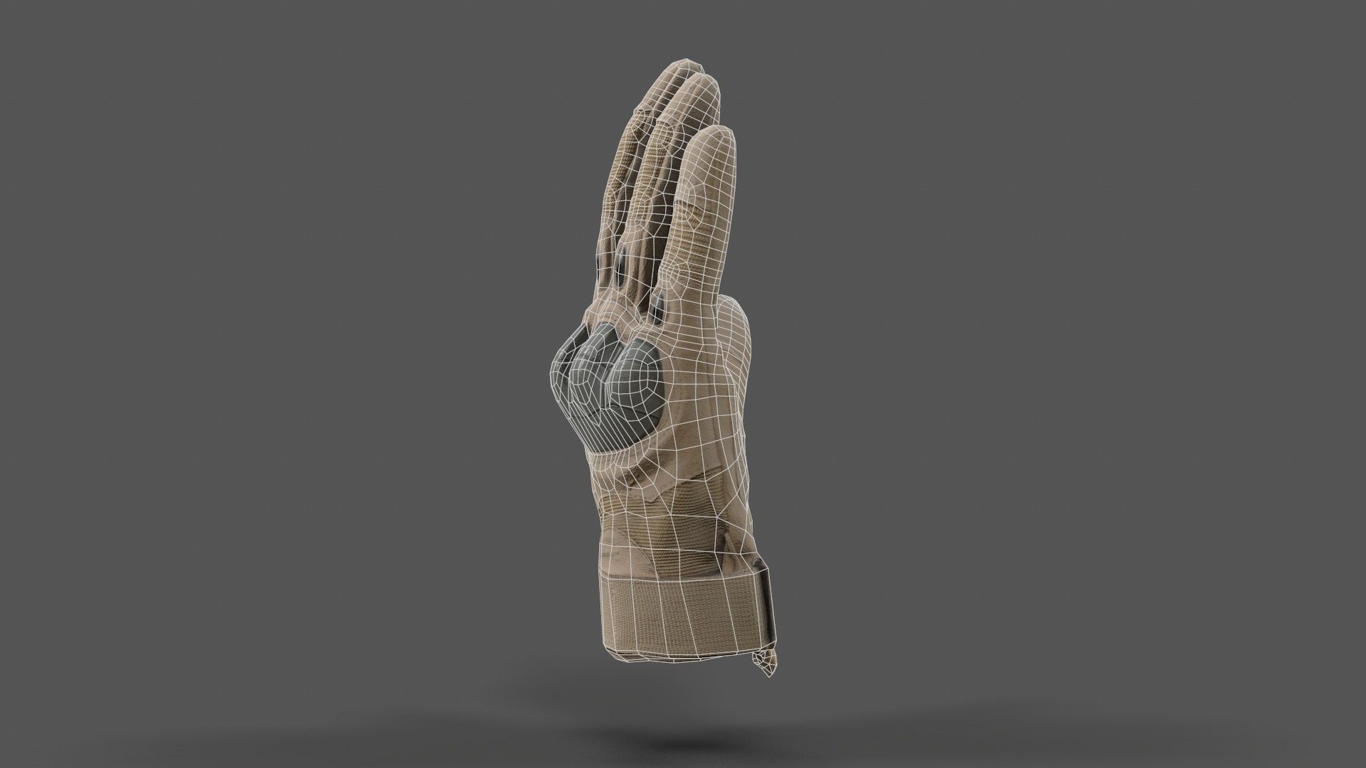 VR Hands - Combat Glove Low-poly 3D model_6
