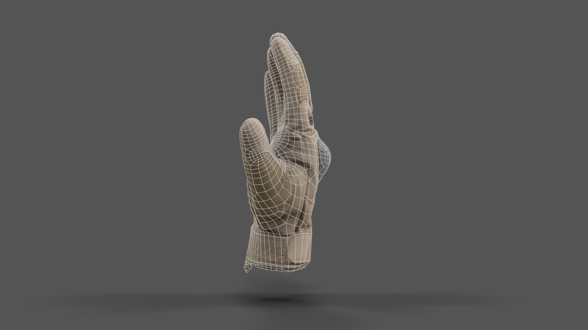 VR Hands - Combat Glove Low-poly 3D model_5