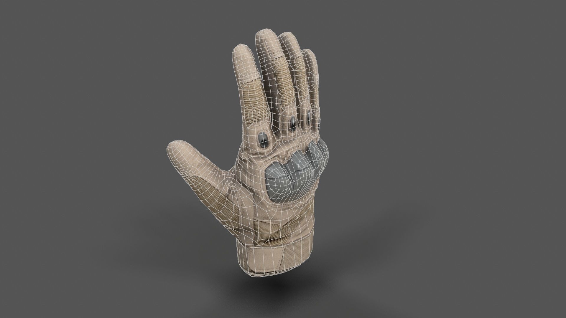 VR Hands - Combat Glove Low-poly 3D model_9