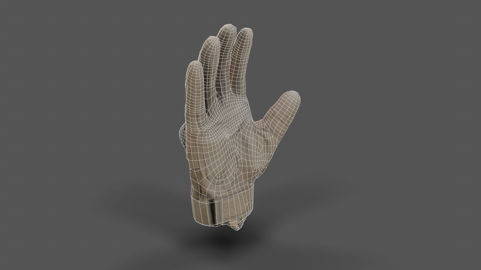 VR Hands - Combat Glove Low-poly 3D model_7