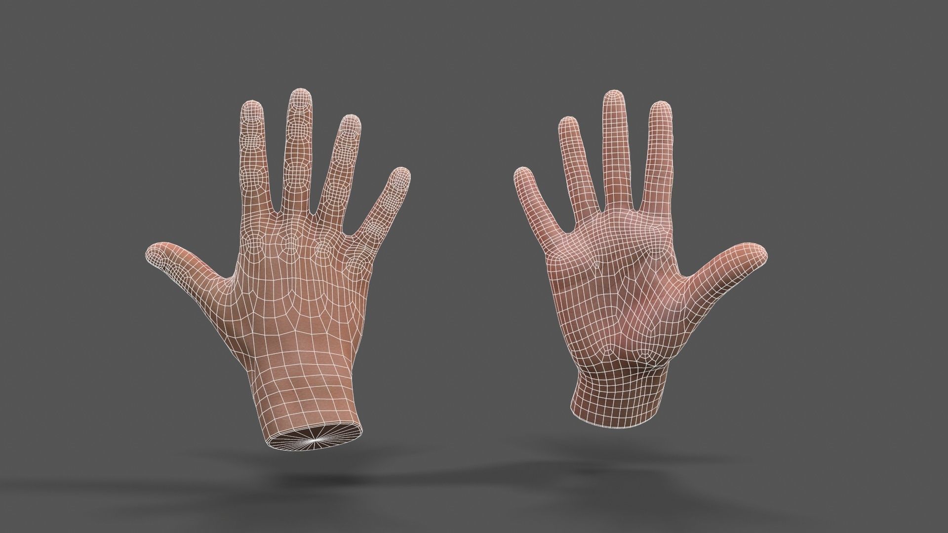 VR Hands - Male Hands Low-poly 3D model_1