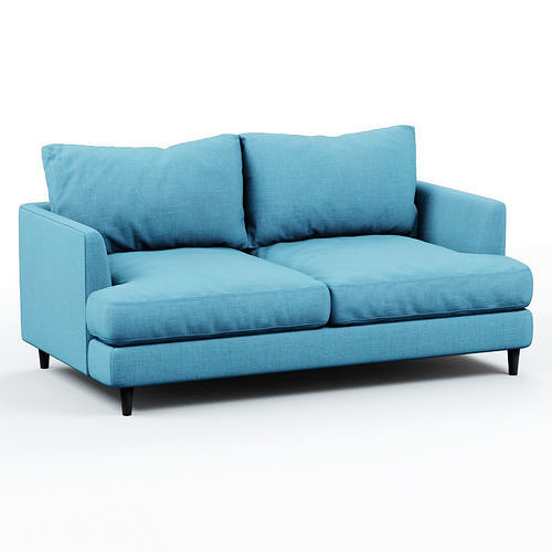 Soft sofa fabric blue 2 3D model