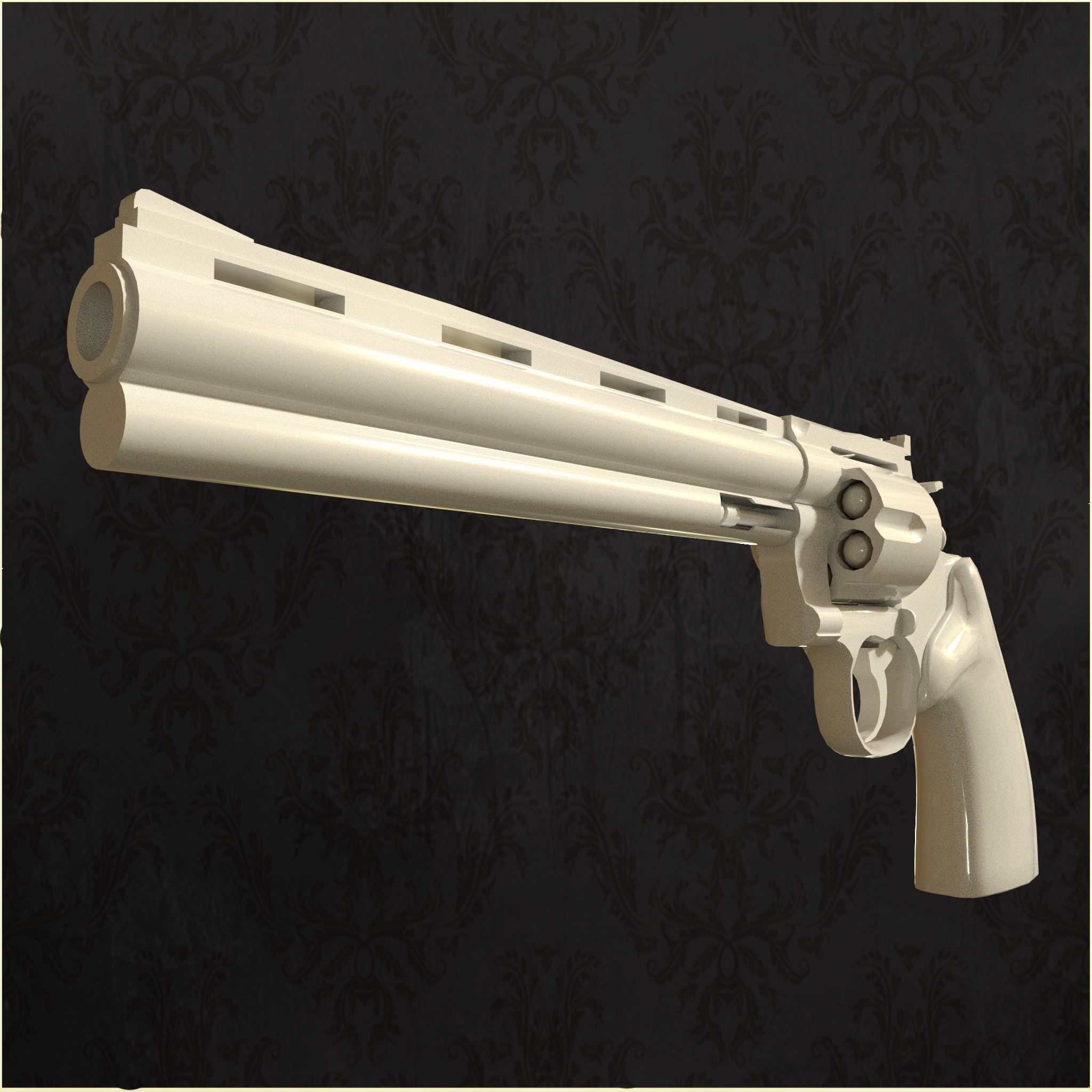 Revolver Big Berta Low-poly 3D model_15