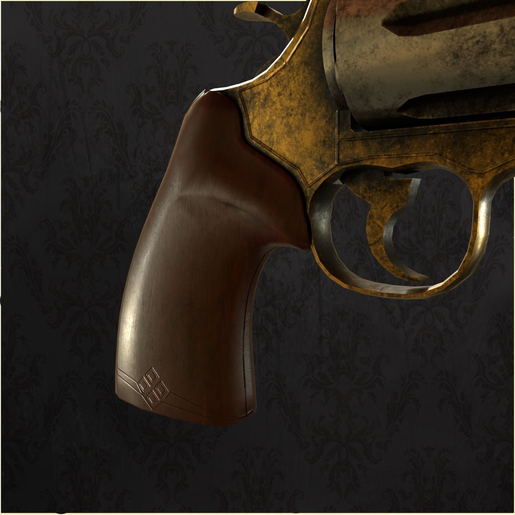 Revolver Big Berta Low-poly 3D model_6