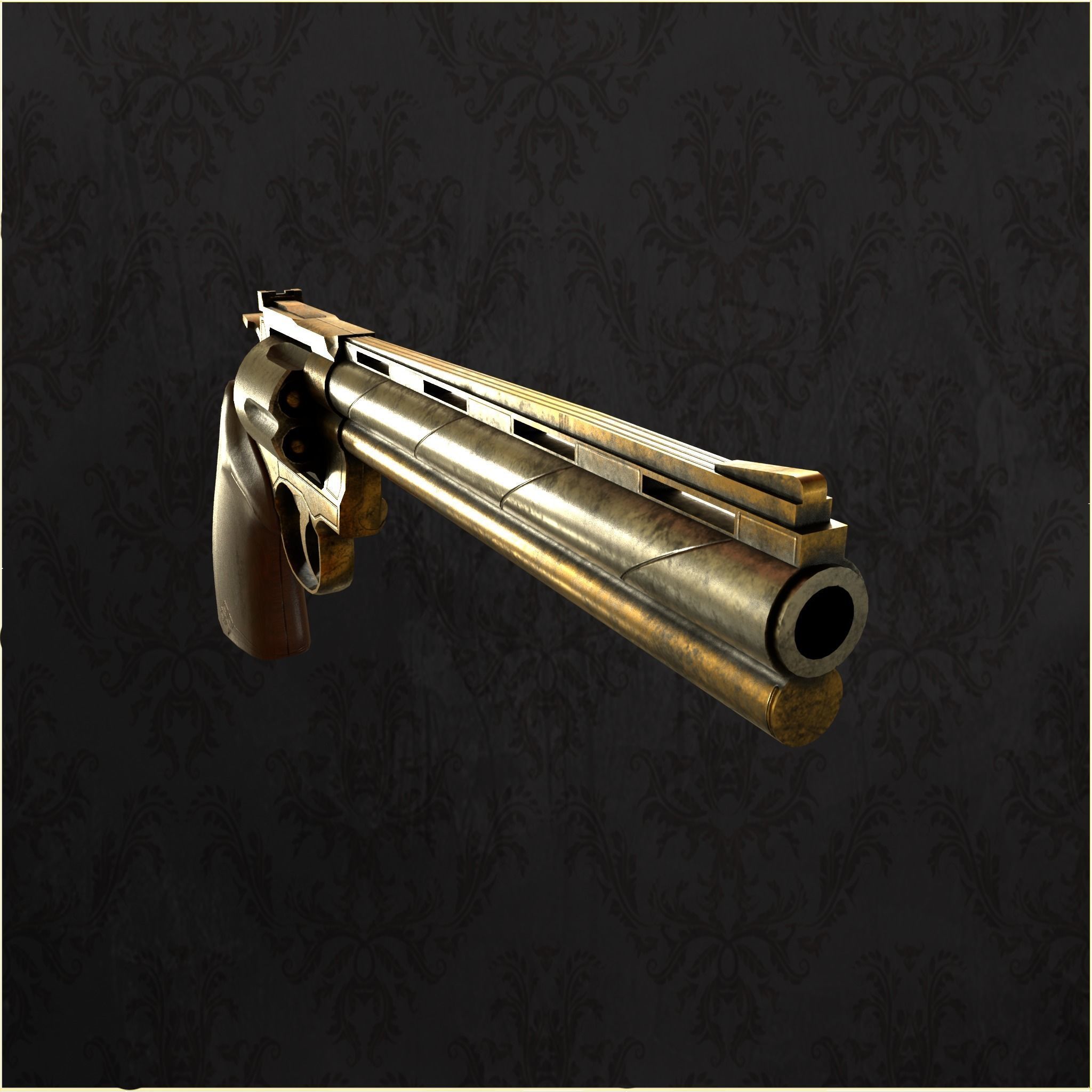 Revolver Big Berta Low-poly 3D model_3