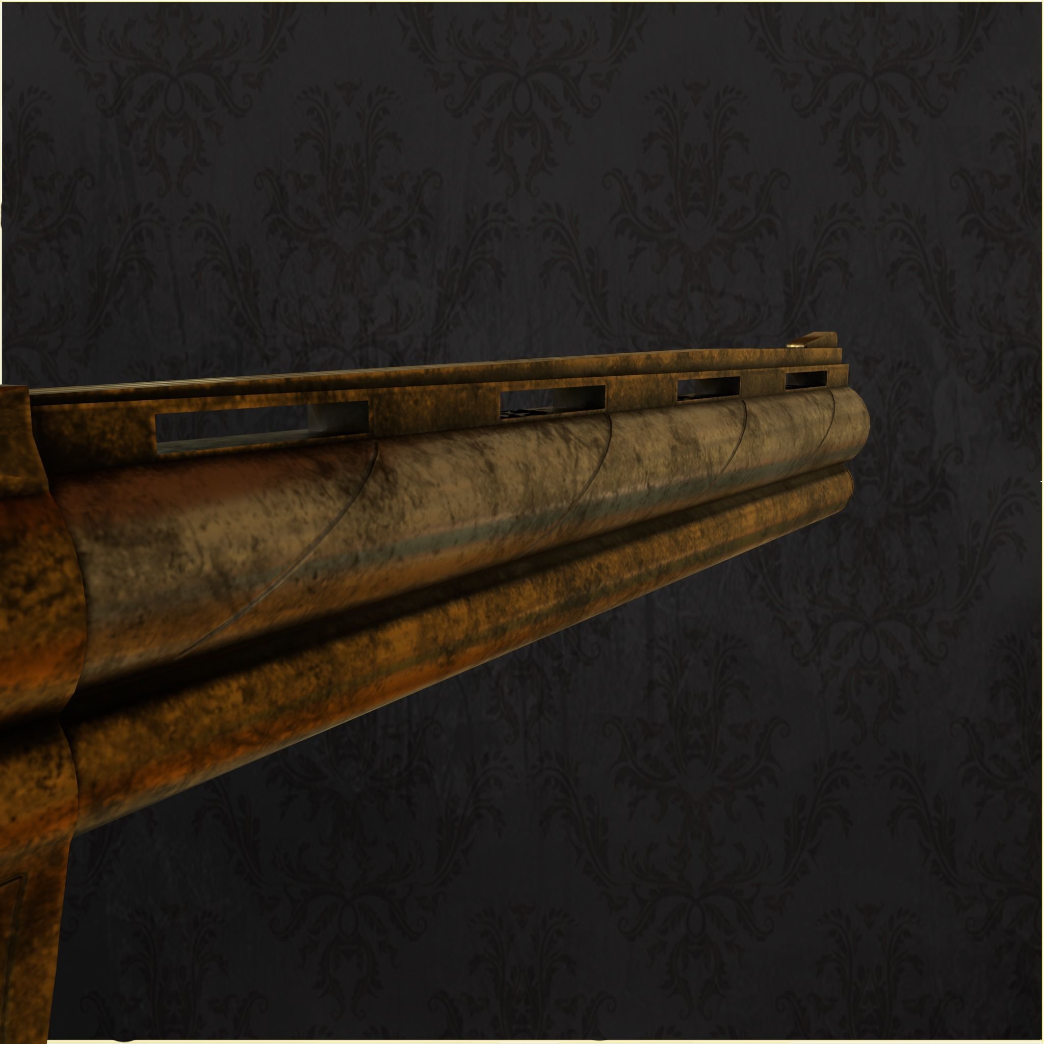 Revolver Big Berta Low-poly 3D model_8