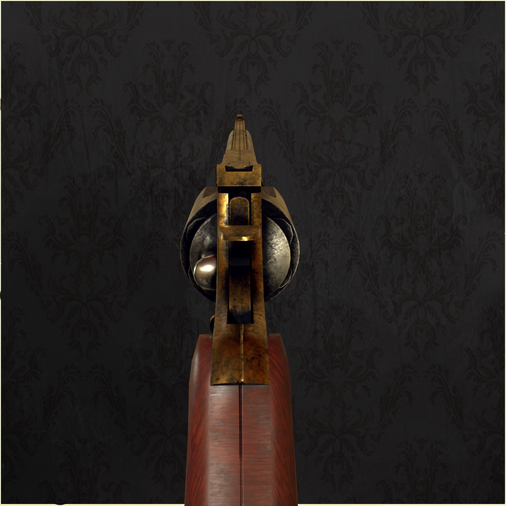 Revolver Big Berta Low-poly 3D model_5