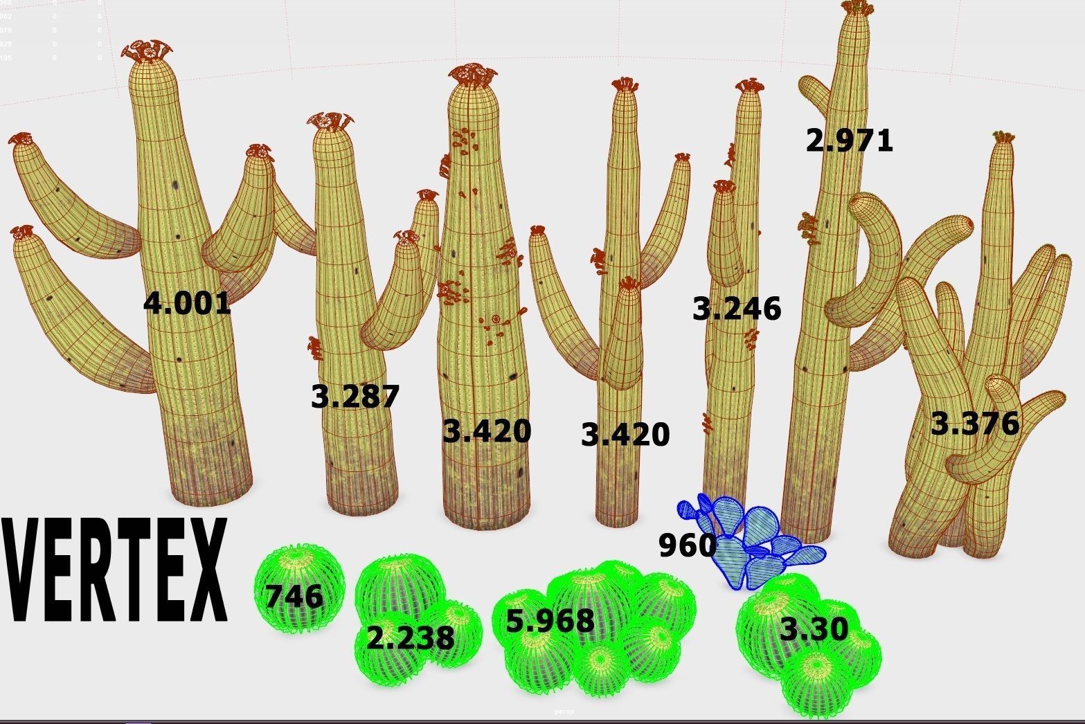 cactus - Game Ready - VR AR Low-poly 3D model_1