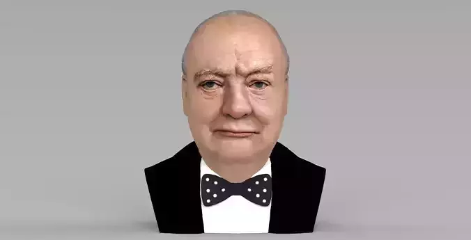 Winston Churchill bust ready for full color 3D printing 3D print model