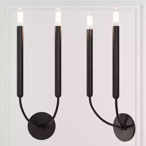 RH QUENOUILLES DOUBLE SCONCE Black