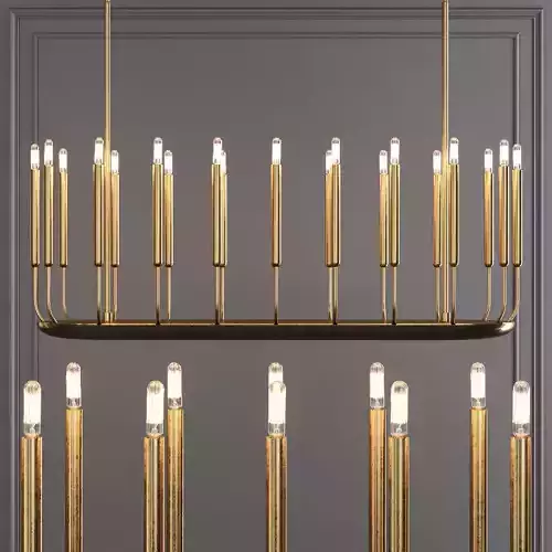 Restoration Hardware QUENOUILLES LINEAR CHANDELIER 50 Brass