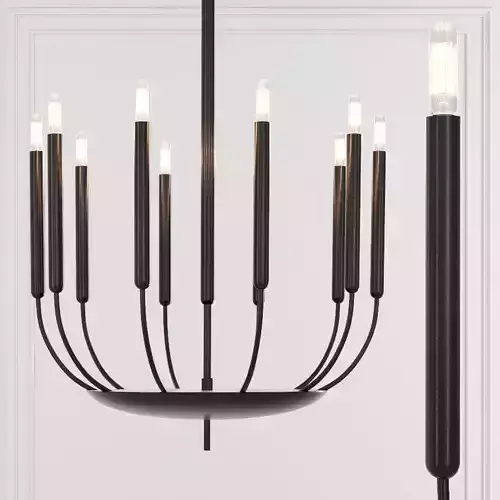 Restoration Hardware QUENOUILLES ROUND CHANDELIER 24 Black 3D model