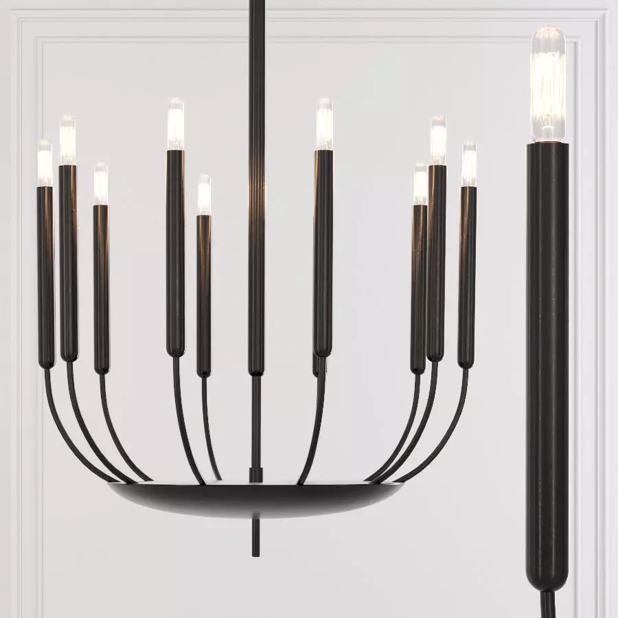 Restoration Hardware QUENOUILLES ROUND CHANDELIER 24 Black 3D model