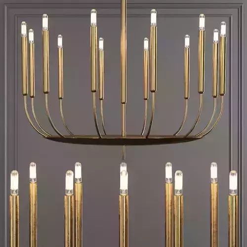 Restoration Hardware QUENOUILLES ROUND CHANDELIER 36 Brass