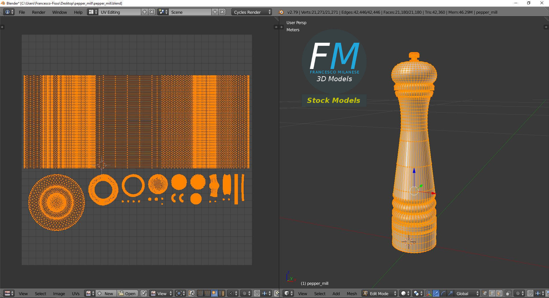 Pepper mill 3D model_10