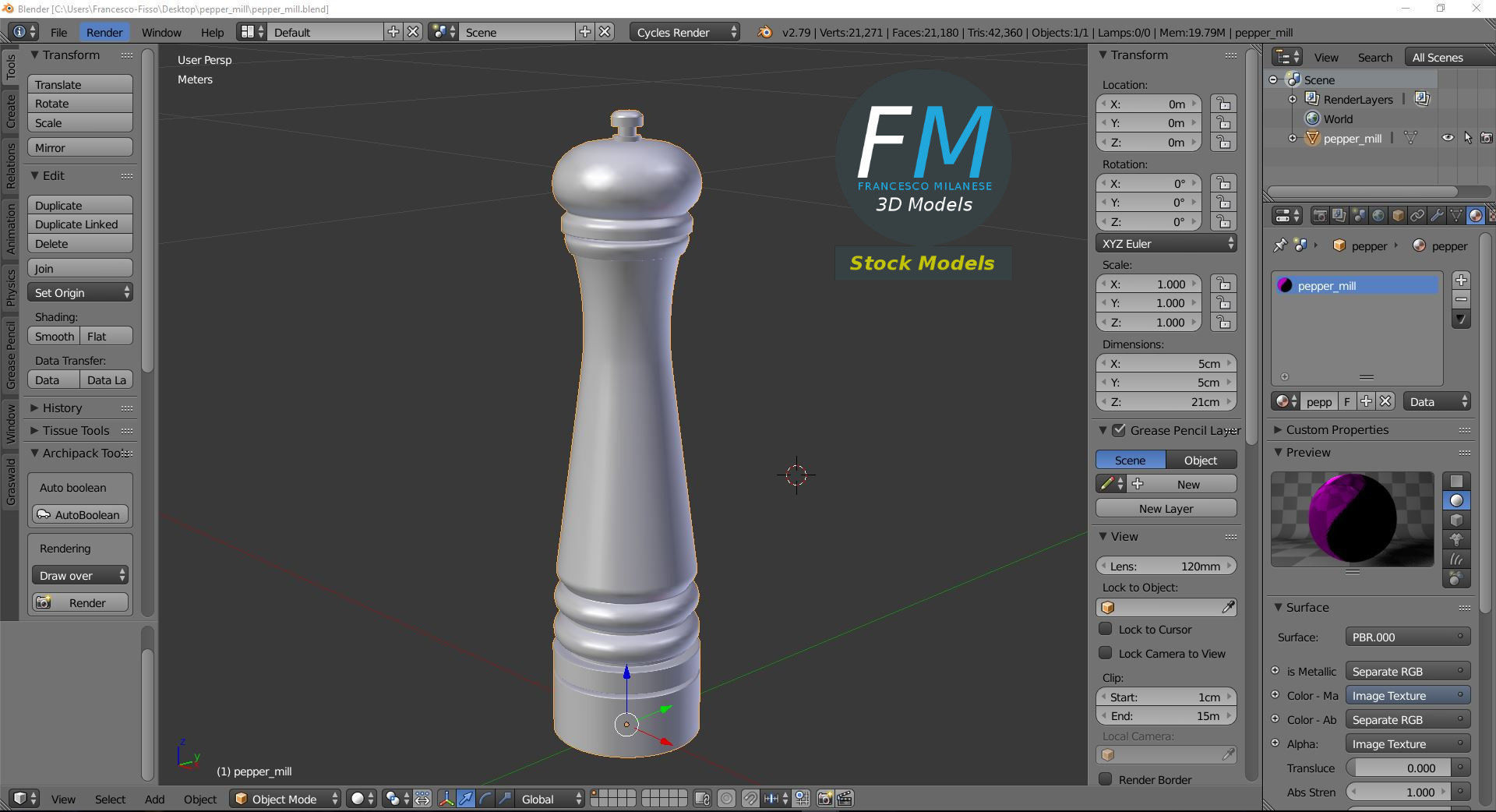Pepper mill 3D model_9