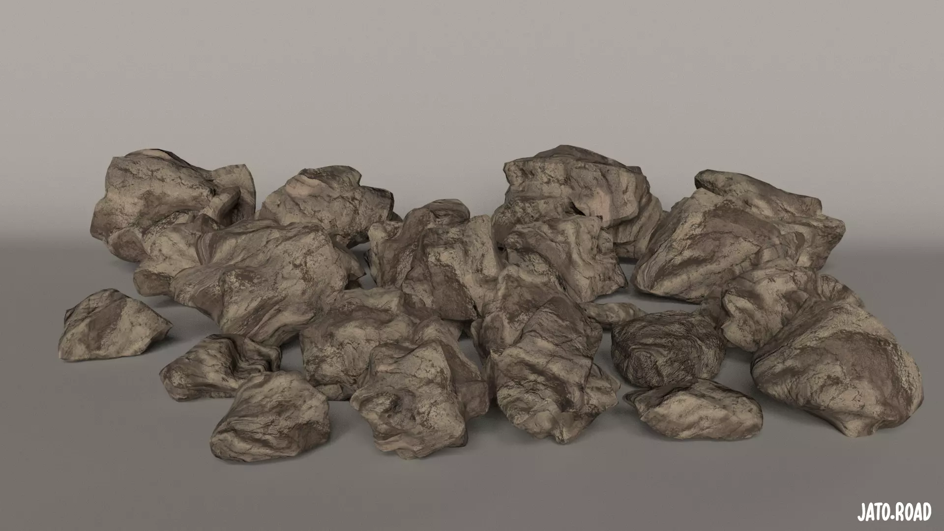 Rock Pack PBR materials Free low-poly 3D model